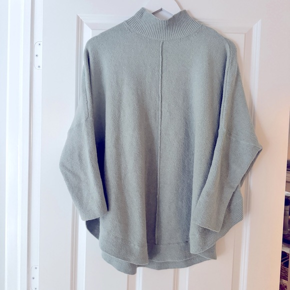 Loft Oversized Sweater with Dolman 3/4 sleeve in Teal - Picture 1 of 6
